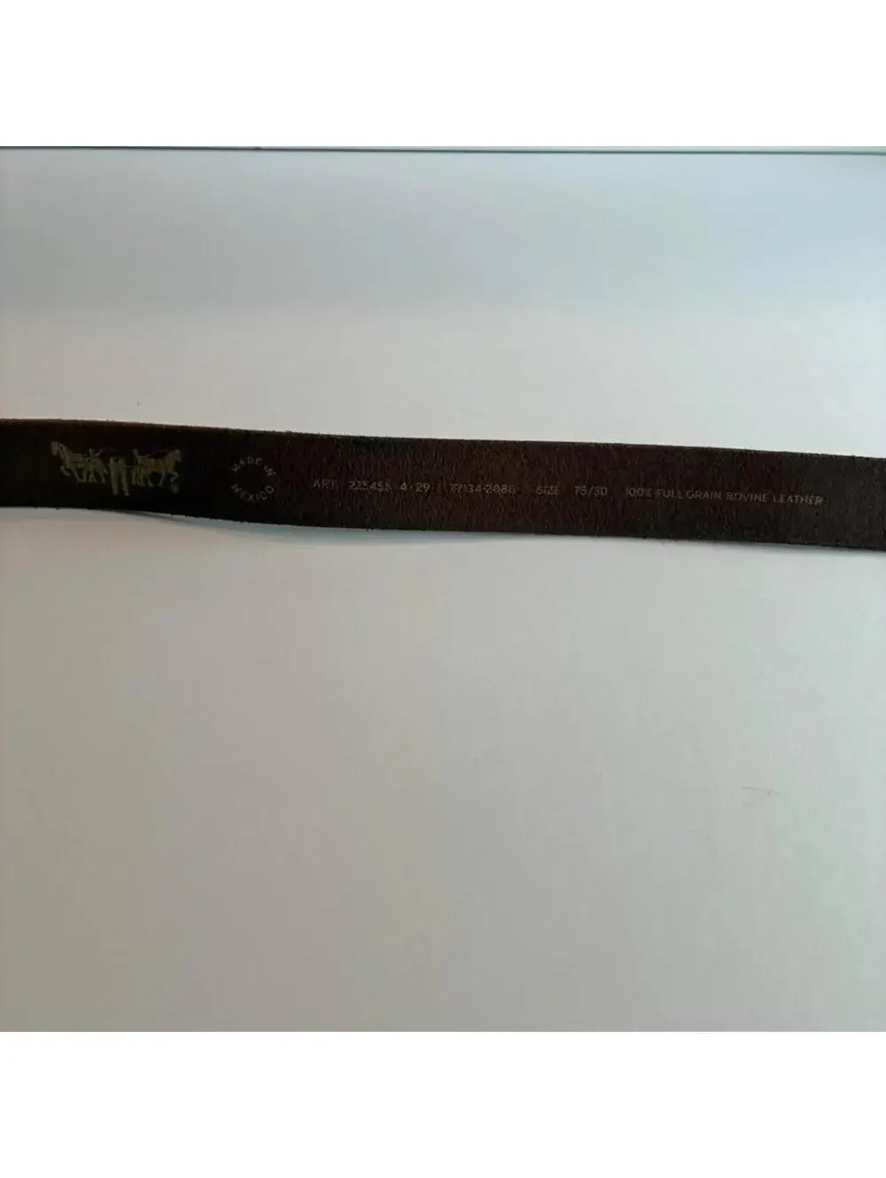 Levi’s Genuine Leather Belt Brown Brass Buckle Size 31 Vintage Distressed Casual